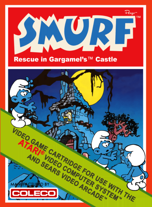 Smurf box art for Atari 2600